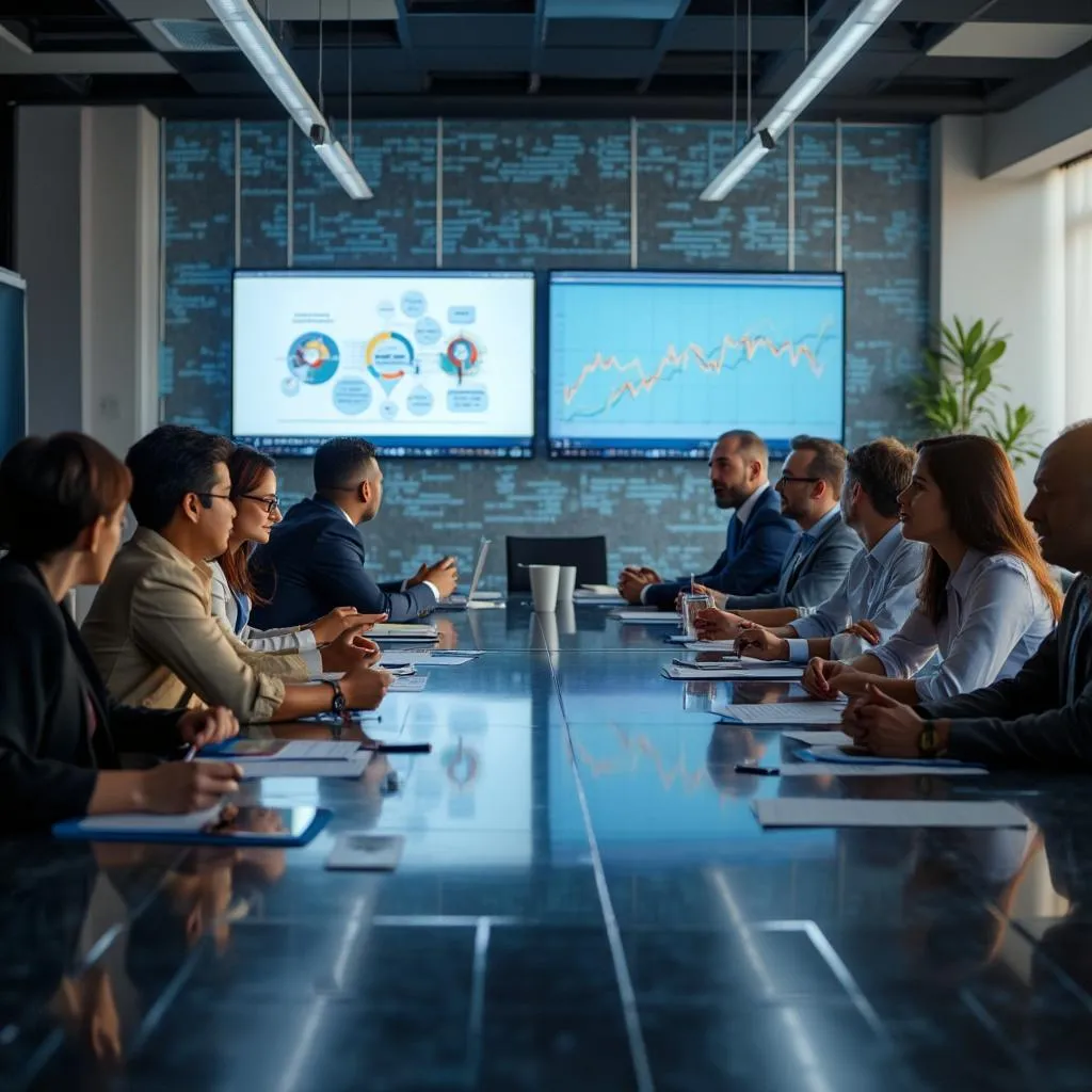 Equipo en sesión de estrategia