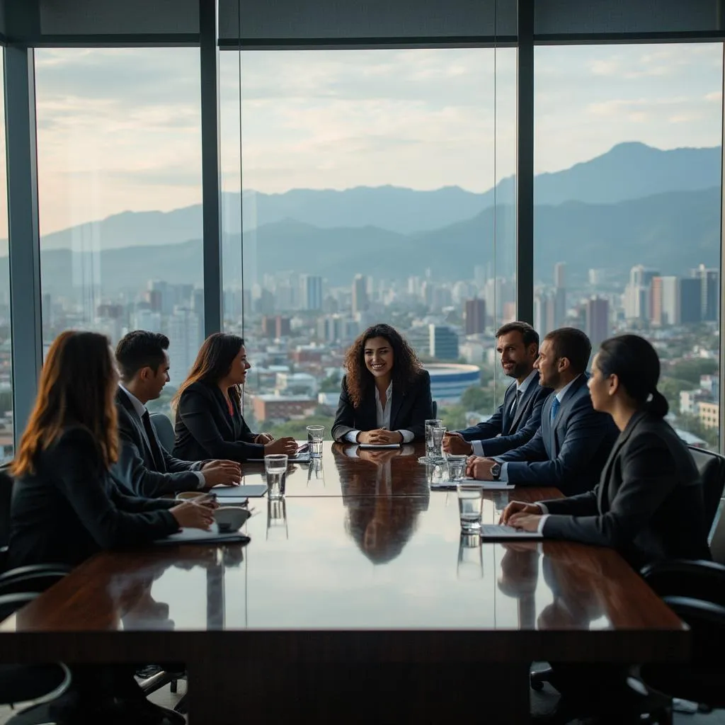 Equipo de FinanColum en la oficina principal de Bogotá